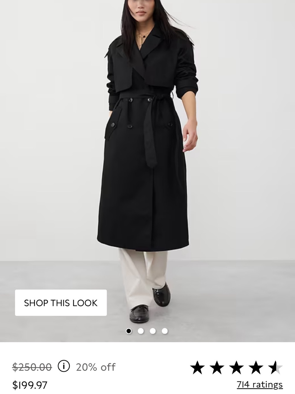 Banana Republic Black Timeless Trench